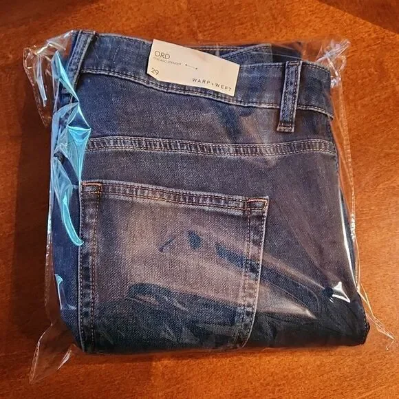 Warp + Weft Chicago Straight Leg Mid Rise Jeans, 30 X 32, Blue Wash Denim - Picture 11 of 11